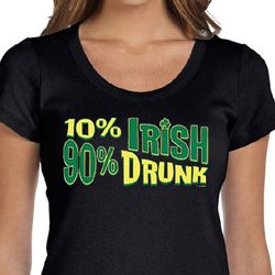 St Patricks Day Ladies Shirt 10% Irish 90% Drunk Scoop Neck Tee St Patricks Day Ladies Shirt 10% Irish 90% Drunk Scoop Neck Tee