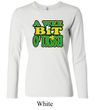 St Patricks Day Ladies Shirt A Wee Bit Irish Shamrock Long Sleeve Tee