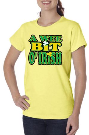 St Patricks Day Ladies Shirt A Wee Bit Irish Shamrock Organic Tee