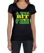 St Patricks Day Ladies Shirt A Wee Bit Irish Shamrock Scoop Neck Tee