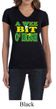 St Patricks Day Ladies Shirt A Wee Bit Irish Shamrock V-neck Tee