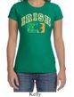 St Patricks Day Ladies Shirt Distressed Irish Shamrock Crewneck Tee