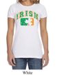 St Patricks Day Ladies Shirt Distressed Irish Shamrock Crewneck Tee