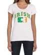 St Patricks Day Ladies Shirt Distressed Irish Shamrock Scoop Neck Tee