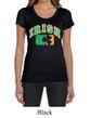 St Patricks Day Ladies Shirt Distressed Irish Shamrock Scoop Neck Tee