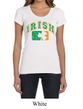 St Patricks Day Ladies Shirt Distressed Irish Shamrock Scoop Neck Tee