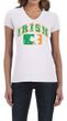 St Patricks Day Ladies Shirt Distressed Irish Shamrock V-neck Tee