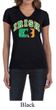 St Patricks Day Ladies Shirt Distressed Irish Shamrock V-neck Tee
