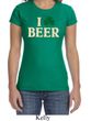 St Patricks Day Ladies Shirt I Love Beer Crewneck Tee T-Shirt