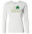 St Patricks Day Ladies Shirt I Love Beer Long Sleeve Tee T-Shirt