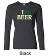 St Patricks Day Ladies Shirt I Love Beer Long Sleeve Tee T-Shirt