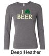 St Patricks Day Ladies Shirt I Love Beer Long Sleeve Tee T-Shirt