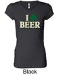 St Patricks Day Ladies Shirt I Love Beer Longer Length Tee T-Shirt