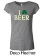St Patricks Day Ladies Shirt I Love Beer Longer Length Tee T-Shirt
