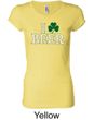 St Patricks Day Ladies Shirt I Love Beer Longer Length Tee T-Shirt