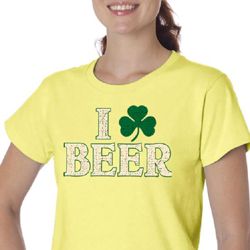 St Patricks Day Ladies Shirt I Love Beer Organic Tee T-Shirt