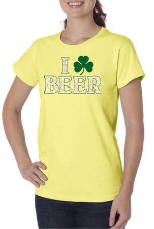 St Patricks Day Ladies Shirt I Love Beer Organic Tee T-Shirt