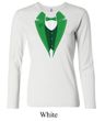 St Patricks Day Ladies Shirt Irish Tuxedo Long Sleeve Tee T-Shirt