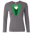 St Patricks Day Ladies Shirt Irish Tuxedo Long Sleeve Tee T-Shirt