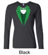 St Patricks Day Ladies Shirt Irish Tuxedo Long Sleeve Tee T-Shirt