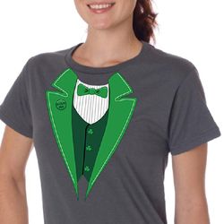 St Patricks Day Ladies Shirt Irish Tuxedo Organic Tee T-Shirt