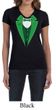 St Patricks Day Ladies Shirt Irish Tuxedo V-neck Tee T-Shirt