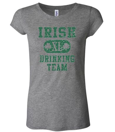 St Patricks Day Ladies Shirts Irish Drinking Team Longer Length Tee