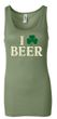St Patricks Day Ladies Tanktop I Love Beer Longer Length Tank Top