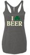 St Patricks Day Ladies Tanktop I Love Beer Tri Blend Racerback Tank