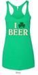 St Patricks Day Ladies Tanktop I Love Beer Tri Blend Racerback Tank