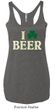St Patricks Day Ladies Tanktop I Love Beer Tri Blend Racerback Tank