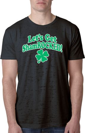 St Patricks Day Lets Get Shamrocked Burnout T-shirt