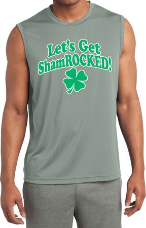 St Patricks Day Lets Get Shamrocked Dry Wicking Muscle Shirt