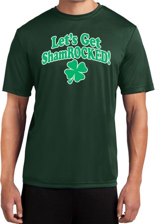 St Patricks Day Lets Get Shamrocked Dry Wicking T-shirt