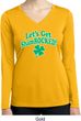 St Patricks Day Lets Get Shamrocked Ladies Dry Wicking Long Sleeve