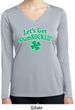 St Patricks Day Lets Get Shamrocked Ladies Dry Wicking Long Sleeve