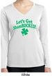 St Patricks Day Lets Get Shamrocked Ladies Dry Wicking Long Sleeve