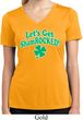 St Patricks Day Lets Get Shamrocked Ladies Dry Wicking V-neck