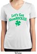 St Patricks Day Lets Get Shamrocked Ladies Dry Wicking V-neck