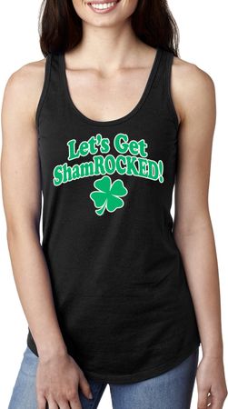 St Patricks Day Lets Get Shamrocked Ladies Ideal Tank Top