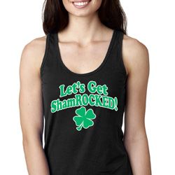 St Patricks Day Lets Get Shamrocked Ladies Ideal Tank Top St Patricks Day Lets Get Shamrocked Ladies Ideal Tank Top