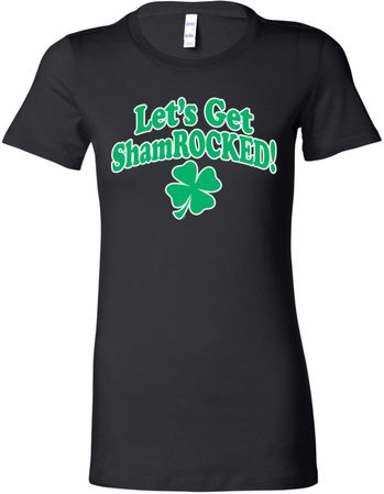 St Patricks Day Lets Get Shamrocked Ladies Longer Length Shirt