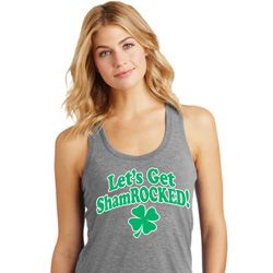 St Patricks Day Lets Get Shamrocked Ladies Racerback Tank Top St Patricks Day Lets Get Shamrocked Ladies Racerback Tank Top