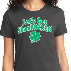 St Patricks Day Lets Get Shamrocked Ladies T-shirt St Patricks Day Lets Get Shamrocked Ladies T-shirt