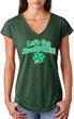 St Patricks Day Lets Get Shamrocked Ladies Tri Blend V-neck