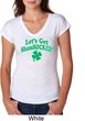 St Patricks Day Lets Get Shamrocked Ladies Tri Blend V-neck