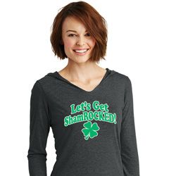 St Patricks Day Lets Get Shamrocked Ladies Tri Hoodie St Patricks Day Lets Get Shamrocked Ladies Tri Hoodie