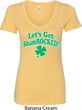 St Patricks Day Lets Get Shamrocked Ladies V-Neck