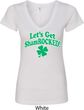 St Patricks Day Lets Get Shamrocked Ladies V-Neck