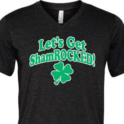 St Patricks Day Lets Get Shamrocked Tri Blend V-neck St Patricks Day Lets Get Shamrocked Tri Blend V-neck